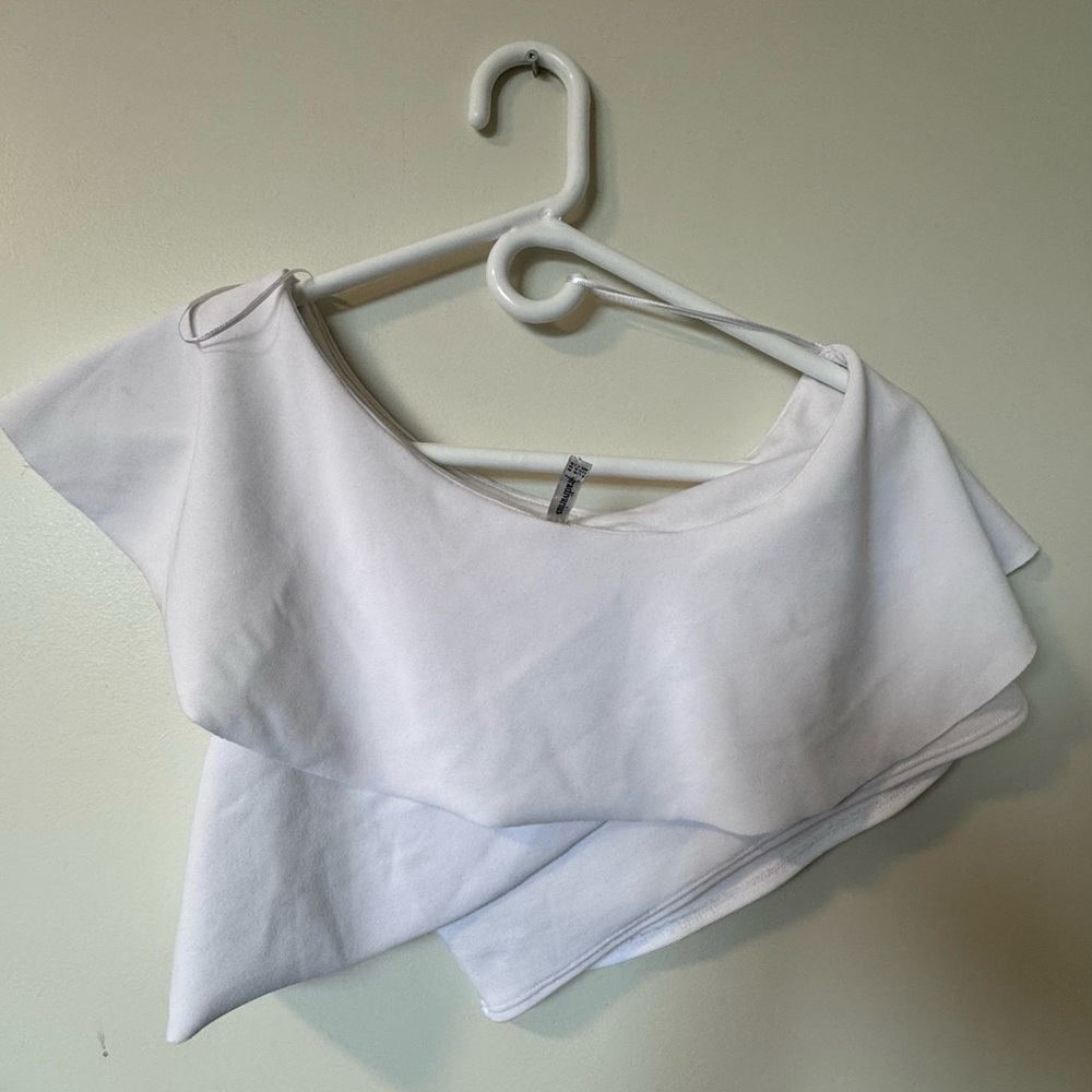 Stradivarius White Crop Top